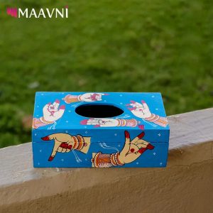 Hand-painted Pattachitra Mudra Theme Tissue Box Decor | Maavni