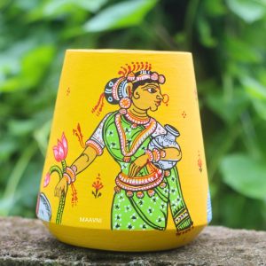 Hand-painted Pattachitra Dancer Pen Stand | Maavni