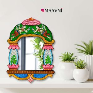 Hand-painted Pattachitra Jharokha Ladies With Garlands Decor | Maavni