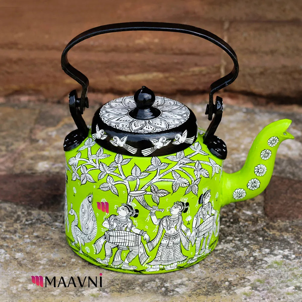 Hand-painted Pattachitra Musical Theme Kettle | Maavni - Image 3