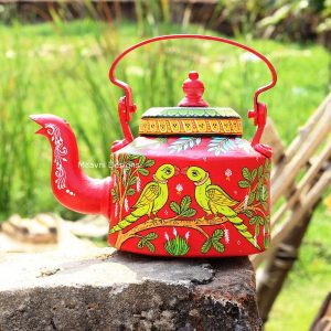 Hand-painted Pattachitra Parrot Kettle | Maavni