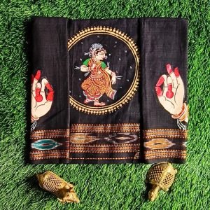 Hand-painted Pattachitra Odishi Dancer With Hasta Mudra On Sleeves