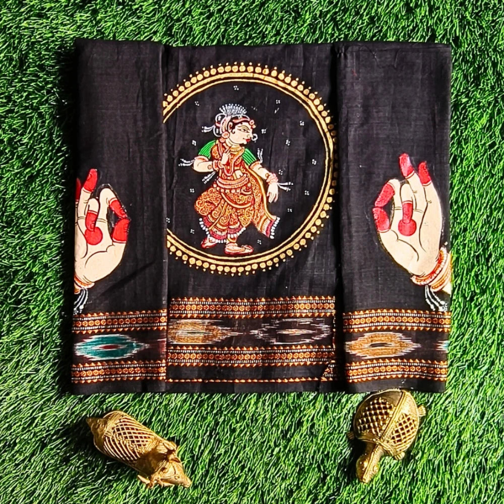 Hand-painted Pattachitra Odishi Dancer With Hasta Mudra On Sleeves