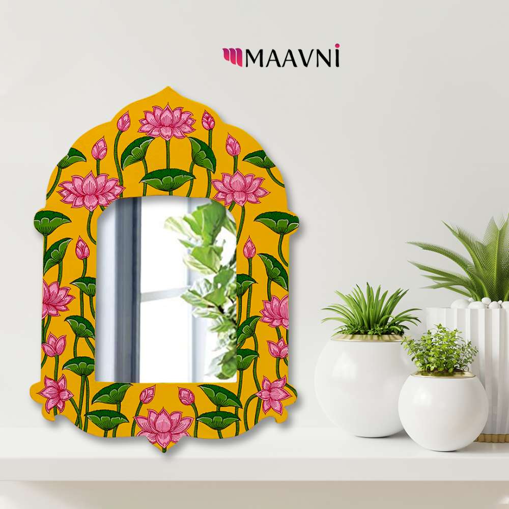 Hand-painted Pattachitra Lotus Theme Jharokha By Decor | Maavni - Image 2
