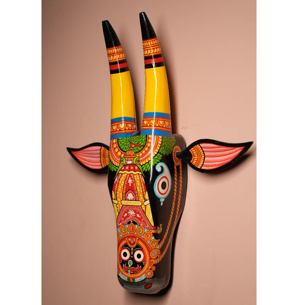 Hand-painted Pattachitra Cow Head Ratha - Image 3