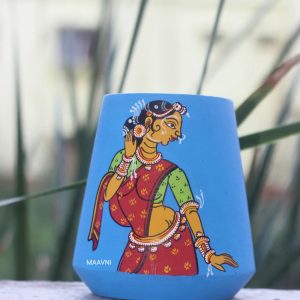 Hand-painted Pattachitra Lady Sringar Pen Stand | Maavni