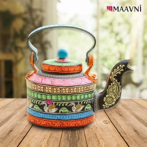 Hand-painted Pattachitra Swan Theme Kettle | Maavni