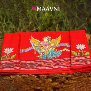 Hand-painted Pattachitra Fairy Woman Blouse Piece