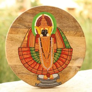 Hand-painted Pattachitra Ma Kholapuri Devi Wall Plate | Maavni