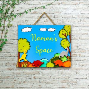 Hand-painted Pattachitra Animal Nameboard Decor | Maavni