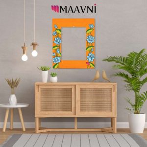 Hand-painted Pattachitra Lotus Theme Photo Frame Decor | Maavni