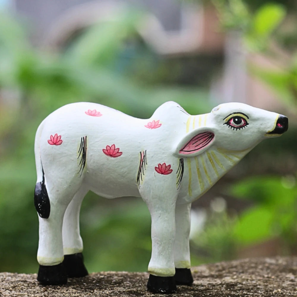 Hand-painted Pattachitra Baby Cow Festive Decor | Maavni - Image 2