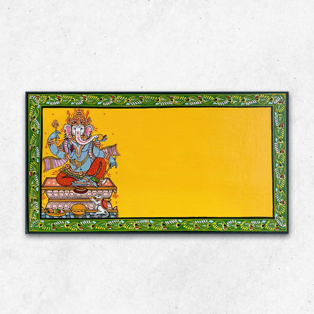 Hand-painted Pattachitra Ganesha With Border Name Plate | Maavni - Image 5