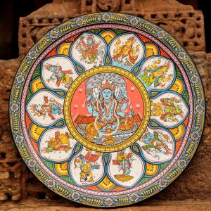 Hand-painted Pattachitra Vishnu Dasavatar Wall Plate | Maavni