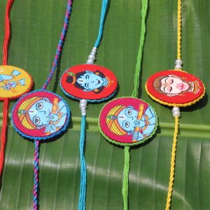 Hand-painted Pattachitra Rakhi Convertable Brooch Festive Decor |