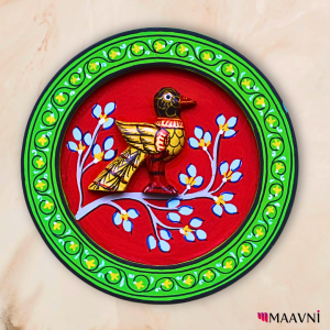 Hand-Painted Toy Red Pattachitra Wall Plate