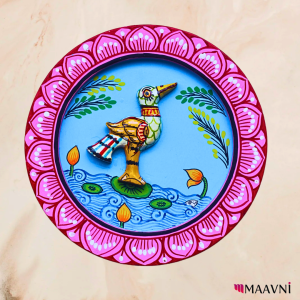 Hand-Painted Toy Pattachitra Blue Wall Plate