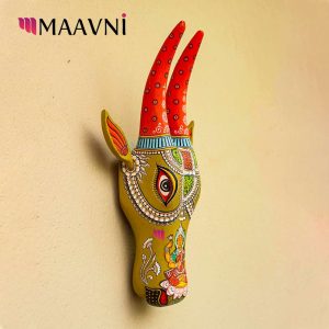 Hand-painted Pattachitra Laxmi Ji Cow Decor | Maavni