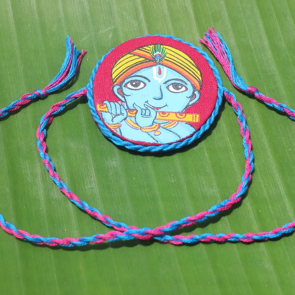 Hand-painted Pattachitra Krishna Bluerakhi Festive Decor | Maavni - Image 2