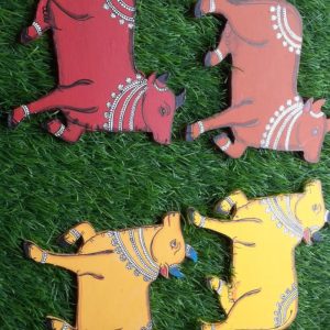 Hand-painted Pattachitra Cow Decor | Maavni